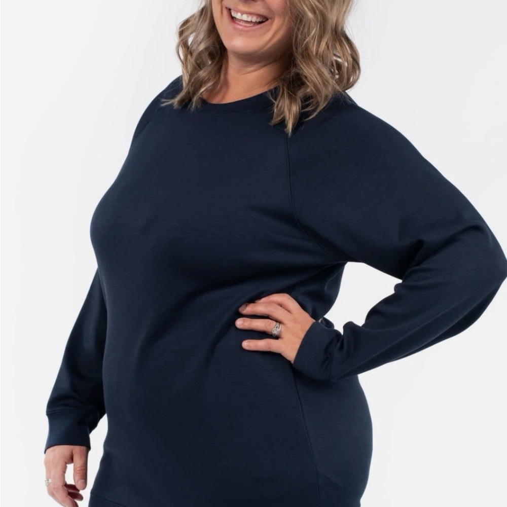Sweetlegs Navy Crew Neck Sweatshirt